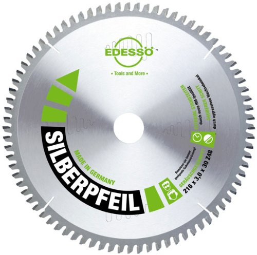 Edessö 46921630 HM-Kreissägeblatt Präzision-Silberpfeil 2/7/42 HW 216x3,0/2,0x30 Z=64 W40neg, silber/grün