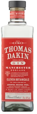 Thomas Dakin Small Batch London Dry Gin | Premium English Spirit | Classic 1761 Recipe | Juniper-Led Savoury with Citrus Notes | 70cl | 42% ABV