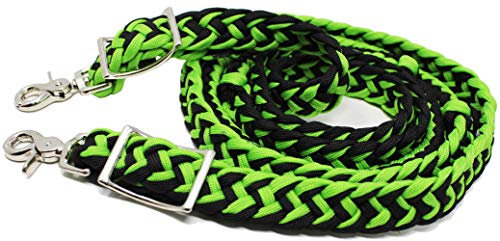 Roping geknotet Pferd Tack Western Barrel Zügel Zügel Nylon geflochten grün 60705