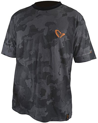 Savage Gear Black Savage Tee T-Shirt, Anglershirt, Angler Shirt, T Shirt, Angelbekleidung, Größe:S