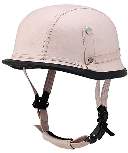 Woljay Leder Motorradbrillen Motorradhelm Motorrad Biker Cruiser Scooter Touring Helm (Rosa)