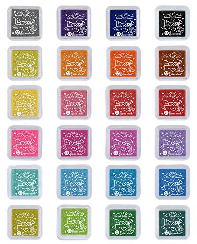 Pretop Set [24 Farben] Stempelkissen für Papierarbeiten, DIY, Handwerk, Fingerabdruck,Scrapbook, für 3-12 Jahre