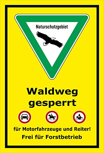 Melis-Folienwerkstatt Schild Naturschutzgebiet Waldweg - 30x20cm - Bohrlöcher - 3mm Hartschaum – 20 VAR S00359-038-C