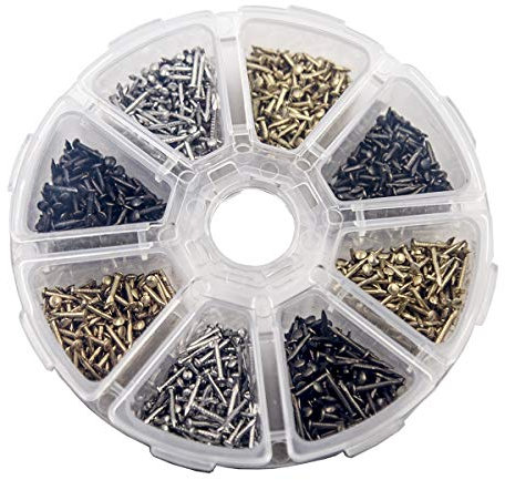 newlng kleine Nägel Holzschrauben Kompakte Antike DIY Dekorative Box Zubehör Mini Nägel Gold Silber Bronze 1x6mm, 1x8mm 1x10mm Boxed 1600PCS