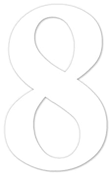 iSecur Autocollant Chiffre 8 Blanc 10 cm Numéro Maison - kfz4638 | Caractère adhésif résistant intempéries pour porte boîte aux lettres extérieur
