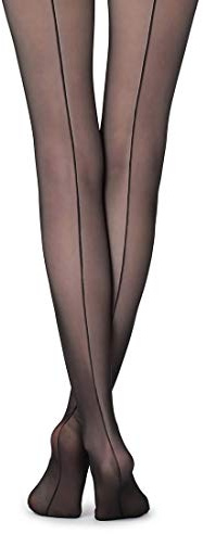 Women's Ultra Sheer Backseam Tights T Crotch Sexy Pantyhose Stockings Ballroom Latin Dance Tights - - One Size