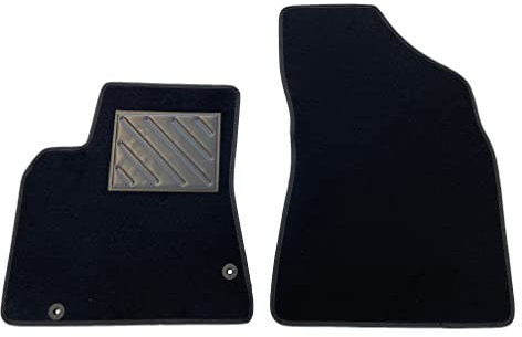 Fußmatten für Citroen Berlingo 2008-2018 Van, 2 Stück, passgenau, rutschfest, Absatzschoner aus verstärktem Gummi, Befestigungsknöpfe