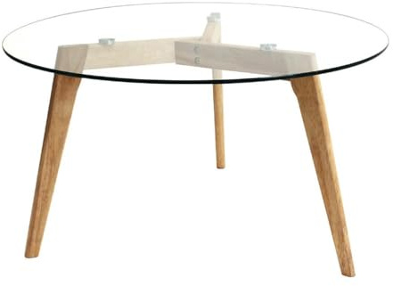AltoBuy VERANE - Table Basse Ronde Plateau Verre
