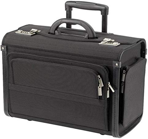Pilotenkoffer Aktenkoffer Laptop Trolley Koffer Polyester Schwarz 48 cm Bowatex