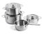 KitchenAid Stainless Steel 3-Layer Non-Stick 7 Piece Cookware Pots and Pans Set, Includes Saucepans and Casseroles, Tempered Glass Lids, Multi Clad, Induction, Oven Safe up to 220°C, Silver