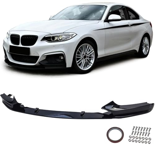 Front Spoiler Lippe Sport Schwarz Glanz für BMW 2er F22 F23 mit M Paket 2013-21