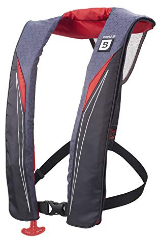 BLUESTORM Cirrus26 Inflatable PFD Life Jackets for Adults | US Coast Guard Approved Automatic Life Vest w/Manual Override Convertibility (Nitro Red)