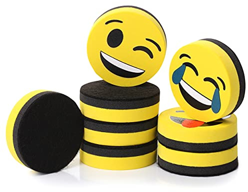 Mr. Pen- Smiley Magnetic Whiteboard Erasers, 8 Pack - Mini, Cute, Dry Erase
