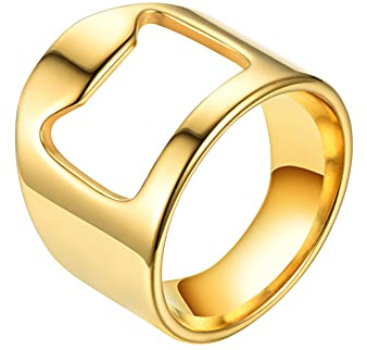 ikasus Bagues Decapsuleur en Acier Inoxydable,Magic Bague décapsuleur,décapsuleur Anneau pour Ouvrir Rapidement Les Bouteilles,Bijoux Bague pour Homme Cadeau danniversaire