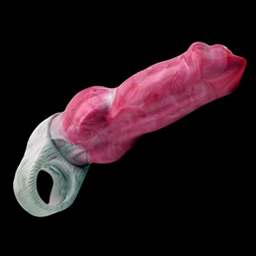 TDLPlus Penismanschetten Realistischer Animal Dog Dildo mit Knoten Silikon Penishülle Erektionssteigerung Extender Penis Vergrößerung Penis Sleeve G-Punkt-Stimulation Sexspielzeug
