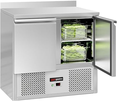 GGM Gastro | SAG97EAND#07 | Kühltisch ECO - 900x700mm - mit 2 Türen - mit Aufkantung