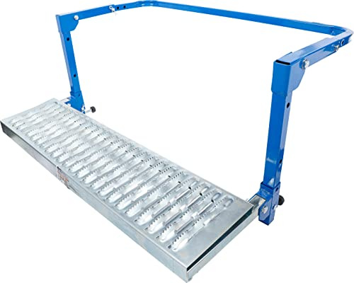 BGS 71003 | Reifen-Klapptritt für LKW | einstellbar | 130 kg | Zum Einhängen direkt am Rad | Stufenabmessungen 730 x 185 mm | Stahlkonstruktion | Anti-Rutsch-Profil