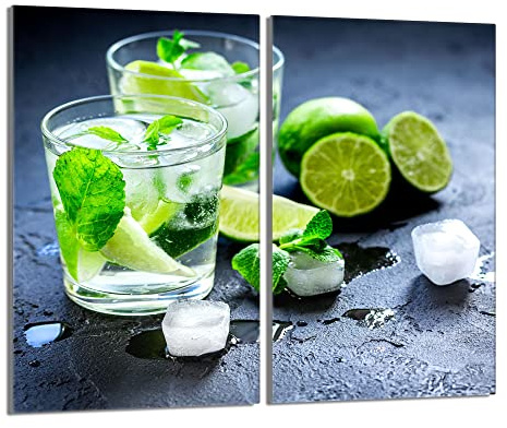 Herdabdeckplatten 2 Teilig 2x30x52 cm Ceranfeldabdeckung Küche Elektroherd Induktion Herdschutz Spritzschutz Glasplatte Schneidebrett aus Gehärtetem Glas, Schiefer Limette