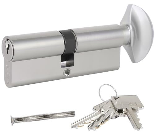 DIDA® 90mm Thumb Turn Euro Cylinder Lock 45T/45 UPVC Barrel Lock with 3 Keys Anti-Pick Anti-Bump Anti-Drill Door Barrel Lock with Key Euro Single Cylinder Lock Barrels High Security BS EN 1303:2005 N