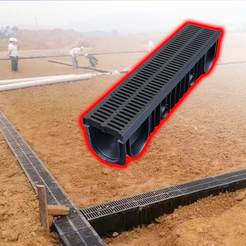 entwässerungsrinne flach 1m Resin Mannloch Entwässerungsrinnen und Gitterrost, Gartenentwässerungssysteme für Küche, Terrasse und Hof, Langlebige versenkte Rinne Drain für Stop Leaves ( Color : 5pc )