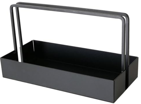 Boltze Home Dekotablett aus Metall Como, schwarz, 14 x 30 cm