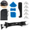 AG LogiShop Kit d'outils applicateurs en silicone + 4 grattoirs + sac de rangement | Outil de calfeutrage en silicone, dissolvant de pâtes, grattoir en silicone pour joints et carrelages.