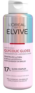 Elvive Glycolic Gloss, Tratamiento de Laminado con Ácido Glicólico y Gloss Complex para Brillo Efecto Espejo, Reparación de Cabello Poroso y Seco, 200 ml