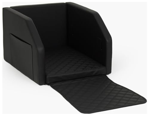 Velinda Autohundebett Hunde-Autositz Hundebett f. Rückbank Hundesitz Modulbett 55x70 cm (Farbe: schwarz)