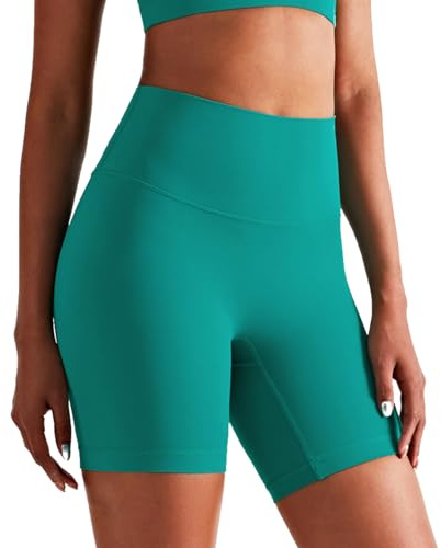 JTSONN Kvinnor Sömlösa Gym Shorts Cyklister Fitness Shorts Sportshorts Hög Midja Yoga Byxor Korta Leggins Kvinnor Hotpants, Grön, M