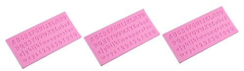 ABOOFAN 3St Buchstabe Nummer Schokoladenform Chocolate Mold Pralinen Form silikonform Buchstabe Zahl Form Buchstaben-Fondant Buchstabennummer Backform Fondantformen aus Silikon Rosa