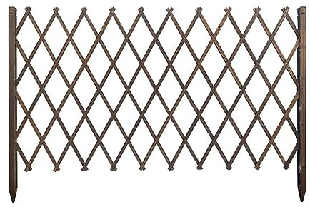 asdchZen Clôture De Jardin Rétractable en Treillis, Panneau Décoratif De Séparation Extérieur Mobile, Panneaux De Clôture De Patio Extensibles Autoportants pour Jardin, 3 Hauteur,Brown,111CM