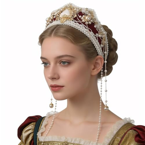 Anne Boleyn Haarreif, elisabethanisch, viktorianisch, königlich, Koronettkapuze, Tiarahut, Mittelalterliche Renaissance, Tudor-Königin, Kopfschmuck für Damen