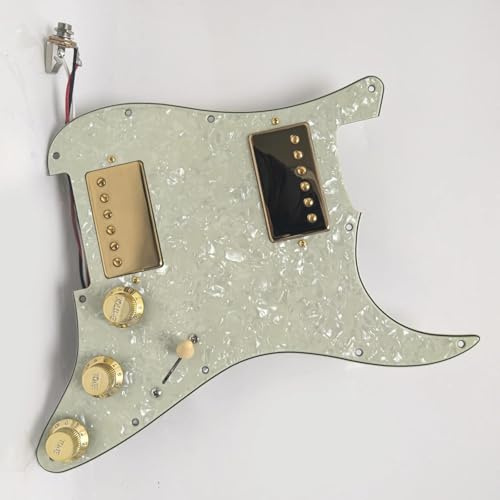 HH Guitar Prewired Loaded Pickguard with Alnico 5 Humbucker Pickups, Coil Split, 1V2T 5 Way Super Switch, for Fender Strat Electric Guitars Replacement Parts