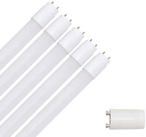 NCC-Licht Lot de 5 tubes LED, 120 cm, 18 W/840, G13, blanc neutre, 4000 K, remplace les tubes fluorescents KVG 36 W avec démarreur