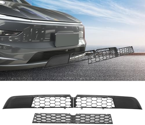 Ywooon Front Grill Mesh for Model Y 2025 2026 Juniper, Front Grill Mesh Inserts Trims Front Grille Guard Segmented Air Inlet Vent Grille Cover for Tesla (Not fit 2026 Standard & Performance) | Front grill mesh inserts trims, front grill protective grille segmented air intake grille cover, not fit 2026 standard