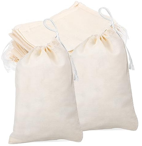 LABRIMP 50piezas Bolsitas De Muselina Reutilizables Para y Bolsas De Cordón Para Hierbas y Especias Material Seguro y Transpirable