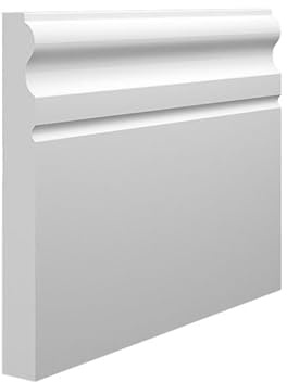 327 MDF Skirting Board - 220mm x 18mm x 4200mm, White Primed (Pack of 4)