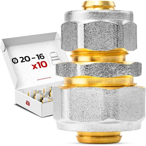 BOOPARTS – 10 piezas – Conexión multicapa 20-16 a rosca – Manga multicapa reducida – Conexión de plomería para tubo multicapa 20 y 16