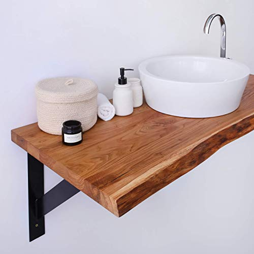 BestLoft Consola de baño de Madera Maciza 40mm Encimera para Armario Tocador Roble Mesa Superficie Armario de Suelo (60 x 30-35 cm)