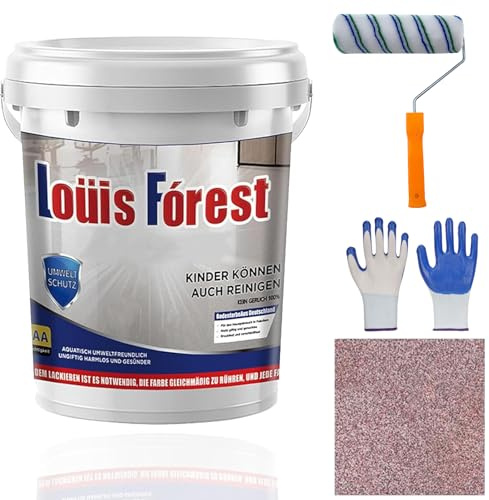 Gienslru Louis Forest Vernice epossidica colorata per pavimenti, vernice epossidica per pavimenti in calcestruzzo, rivestimento per pavimenti in resina epossidica effetto marmo lucido, rivestimento