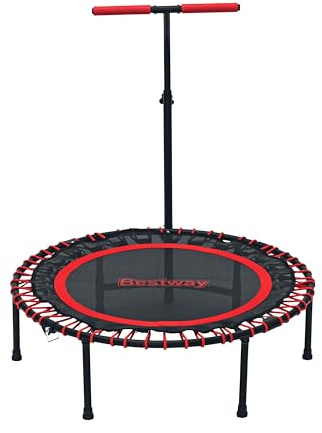 Bestway AeroBounce Rebounder Trampoline - 47/53 Low Impact Foldable Mini Exercise Trampoline with Adjustable Foam Handlebar