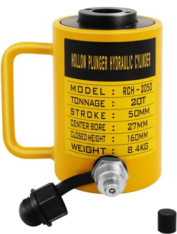 Hydraulic Jack, Hydraulic Bottle Jack, 20T Hydraulic Cylinder Ram, Professional Hydrostatic Lifting Cylinder Ram Stroke Manual Handle and Air Pump, for Car, Pickup, Truck, RV, Auto Repair, Industrial