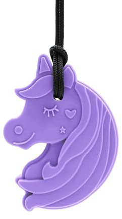 ARK Kauhalskette Einhorn – Kaukette für Kinder | BPA-freies Silikon | Zahnungshilfe & sensorische Stimulation | inkl. Logostar® Praxisleitfaden | Kauhilfe zur Selbstregulierung (lavendel, fest)