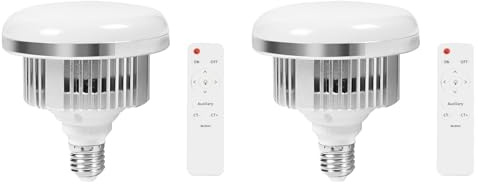 Glayent 2X Bombillas LED para Iluminación Fotográfica de 85 W, Base E27, Lámpara con Control Remoto, Luz Diurna Regulable para Softbox de Estudio Fotográfico.