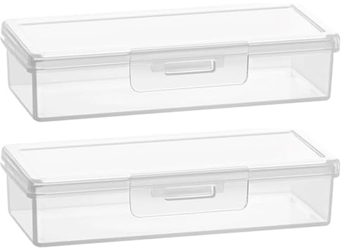 2Pcs Transparent Plastic Cotton Bud Holder with Lid, Portable Cotton Swab Holder Mini Box Travel Storage Organizer for Storing Hair Ties Toothpicks Dental Floss Outdoor Daily Use, Dust & Moisture-Proo