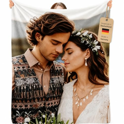 Bemaystar Personalisierte Decke mit Foto – kuscheldecke personalisiert, Personalisierte Geschenke für Muttertag, Vatertag, Jubiläum oder Geburtstag, Foto Geschenk
