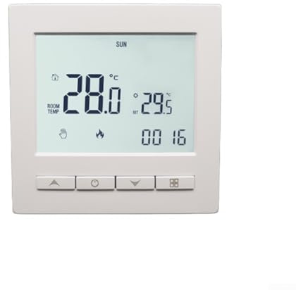 Regolatore di temperatura ambiente digitale con funzione di blocco bambini, termostato ambiente con display touch screen, 6 periodi di programmazione regolabili, installazione facile