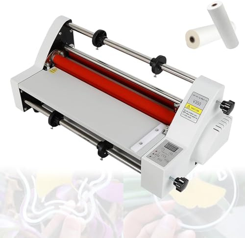 VzxCrue Laminatrice A Caldo/Freddo A Rullo Singolo, Laminatrice Generica da 350 Mm, Laminatrice Elettronica, per Cartoncino, Impiallacciatura di Legno, Foglio in PVC, Display Digitale V350