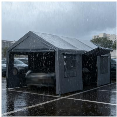 Robuste Metallcarports Mit Verstärktem Rahmen, Wasserabweisendes Carportdach Für Traktoren, Wohnmobile Und SUVs