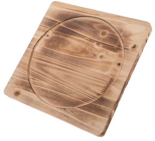 POPETPOP Tapis Ignifuge en Bois 26 CM pour Réchaud de Barbecue Portable Dessous de Plat Coréen Multifonction Accessoire Stable et Résistant à la Chaleur pour Camping Cheminée et Poêle
